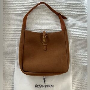 YSL LE 5 À 7 SUPPLE IN SUEDE CARAMEL COGNAC - Read Description!